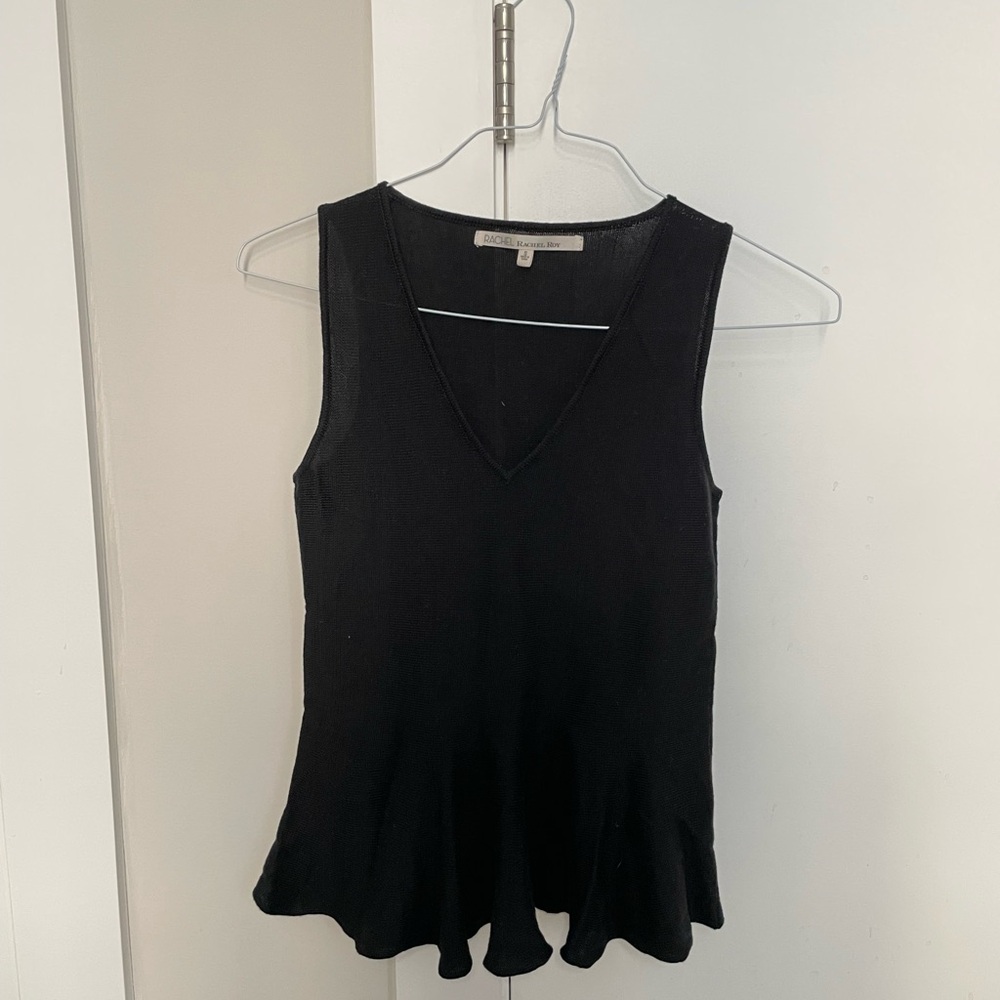 Rachel Roy Knit Black Sleeveless Top size S